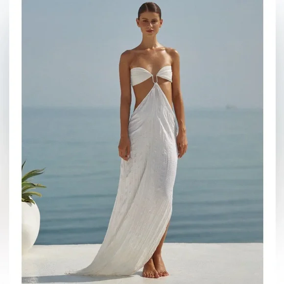 backless wedding dress spanx CUT OUT BACKLESS MAXI DRESS with BACK SLIT – El Merrist Store main image 1